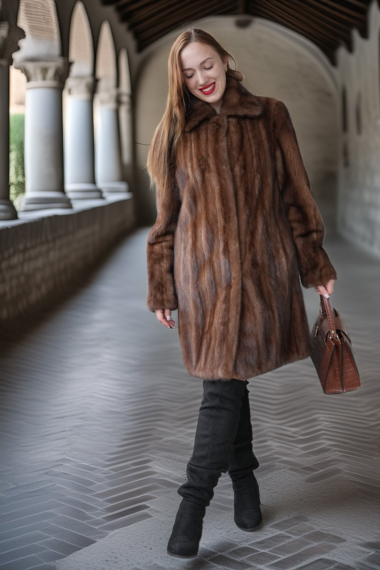 House of Ember Demi Buff Mink Coat | PurpleShoshana – Purple