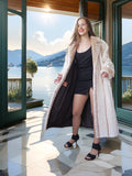 Via Veneto – Cream Sheared Beaver Fur Coat, Couture Finish
