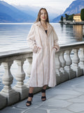 Via Veneto – Cream Sheared Beaver Fur Coat, Couture Finish
