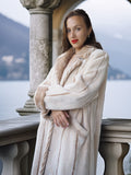Via Veneto – Cream Sheared Beaver Fur Coat, Couture Finish