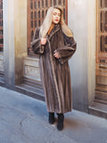Rare Female Blue Iris Canadian Mink Fur Coat By Creeds 90" Sweep XL to 3XL