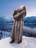 Silver Tip Canadian Raccoon Fur Coat Coats L/XL 50" Long