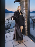 "Black Venus"- Black Mink Coat with Dramatic Sweep and Sculpted Collar