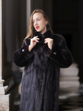 "Black Venus"- Black Mink Coat with Dramatic Sweep and Sculpted Collar