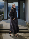 "Black Venus"- Black Mink Coat with Dramatic Sweep and Sculpted Collar