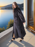 "Black Venus"- Black Mink Coat with Dramatic Sweep and Sculpted Collar