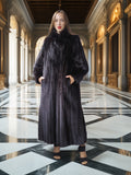"Black Venus"- Black Mink Coat with Dramatic Sweep and Sculpted Collar