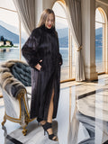 "Black Venus"- Black Mink Coat with Dramatic Sweep and Sculpted Collar