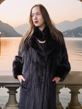"Black Venus"- Black Mink Coat with Dramatic Sweep and Sculpted Collar