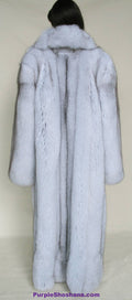 Gorgeous Plush Blue Fox Solid Silver Fur Coat Stroller M/L/XL  Made in Canada - Purple Shoshana Furs
