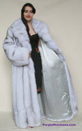 Gorgeous Plush Blue Fox Solid Silver Fur Coat Stroller M/L/XL  Made in Canada - Purple Shoshana Furs