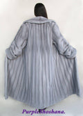 Glamorous Blue Sapphire Female Solid Silver Canadian Mink Fur Coat M/L - Purple Shoshana Furs