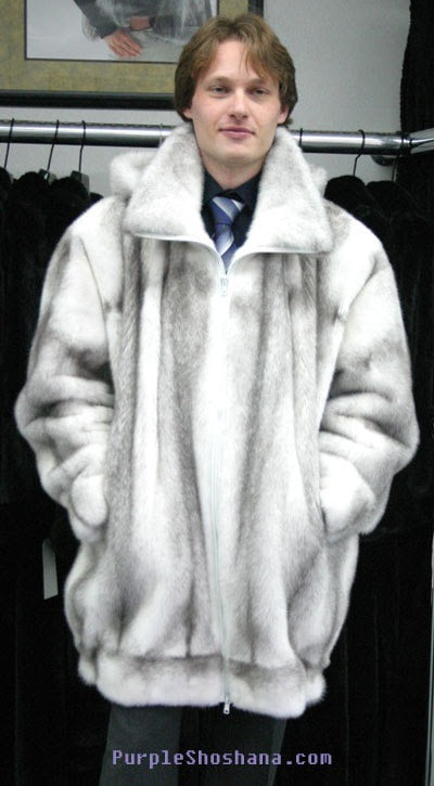 Men cross mink jacket with detachable hood