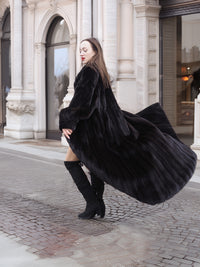 The Raven Waltz – NAFA Black Female Mink Full 94" Sweep Coat