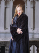 "Midnight Sovereign"- Black Mink Coat Classic Elegance