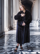 "Midnight Sovereign"- Black Mink Coat Classic Elegance