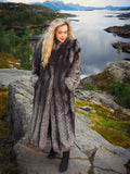 Silver Fox Fur Coat Brand New Stunning 52" Long M