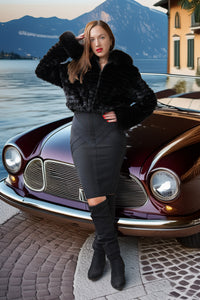 "Nero Bellissima" – Holt Renfrew Black Mink & Fox Fur Jacket