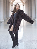 The Roman Whisper – Vintage Mahogany Mink Swing Coat L/XL