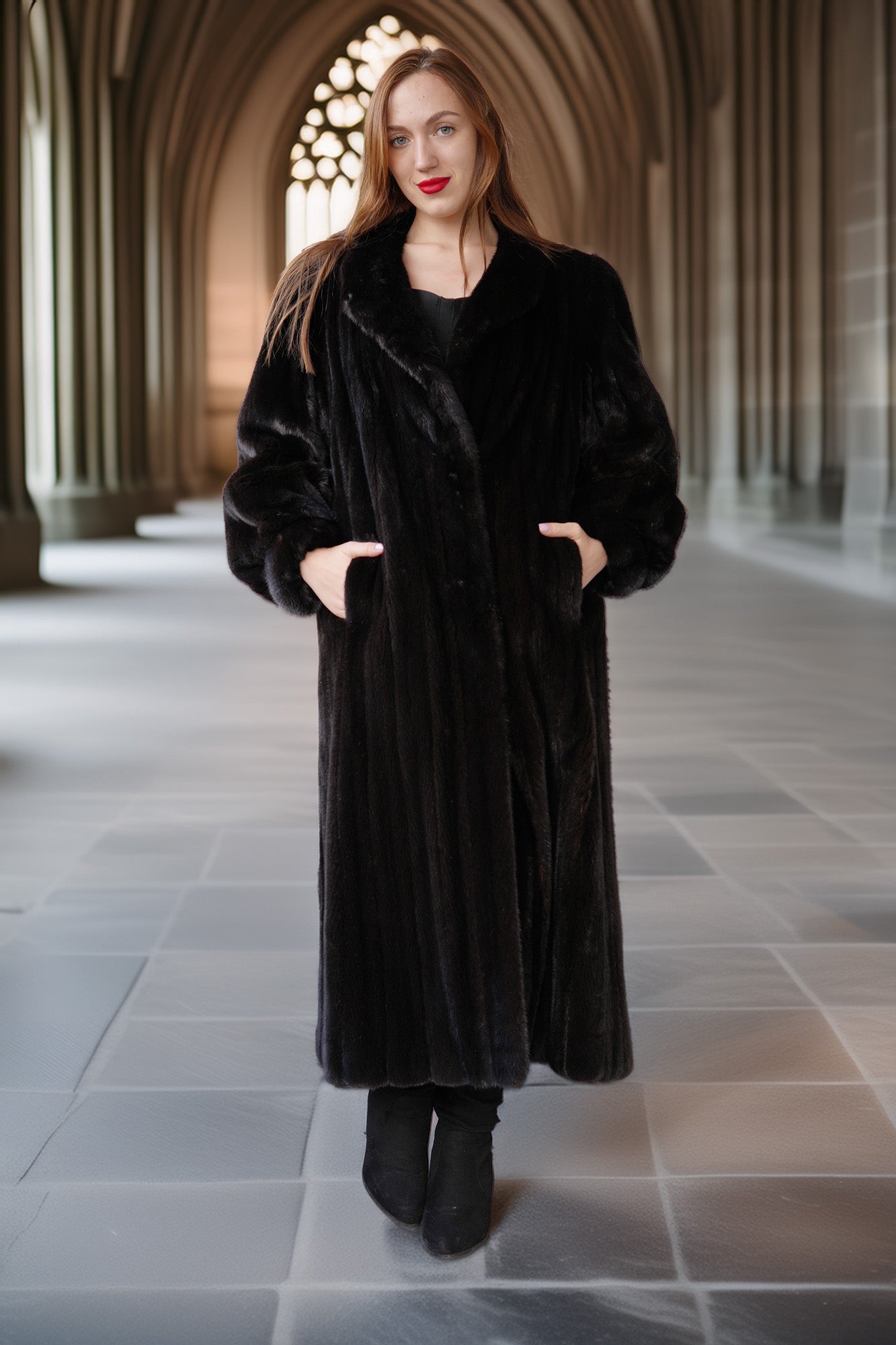 "Onyx Empress Noir" – Designer Black Onyx Mink Coat - Velvet Soft