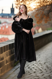 "Onyx Empress Noir" – Designer Black Onyx Mink Coat - Velvet Soft