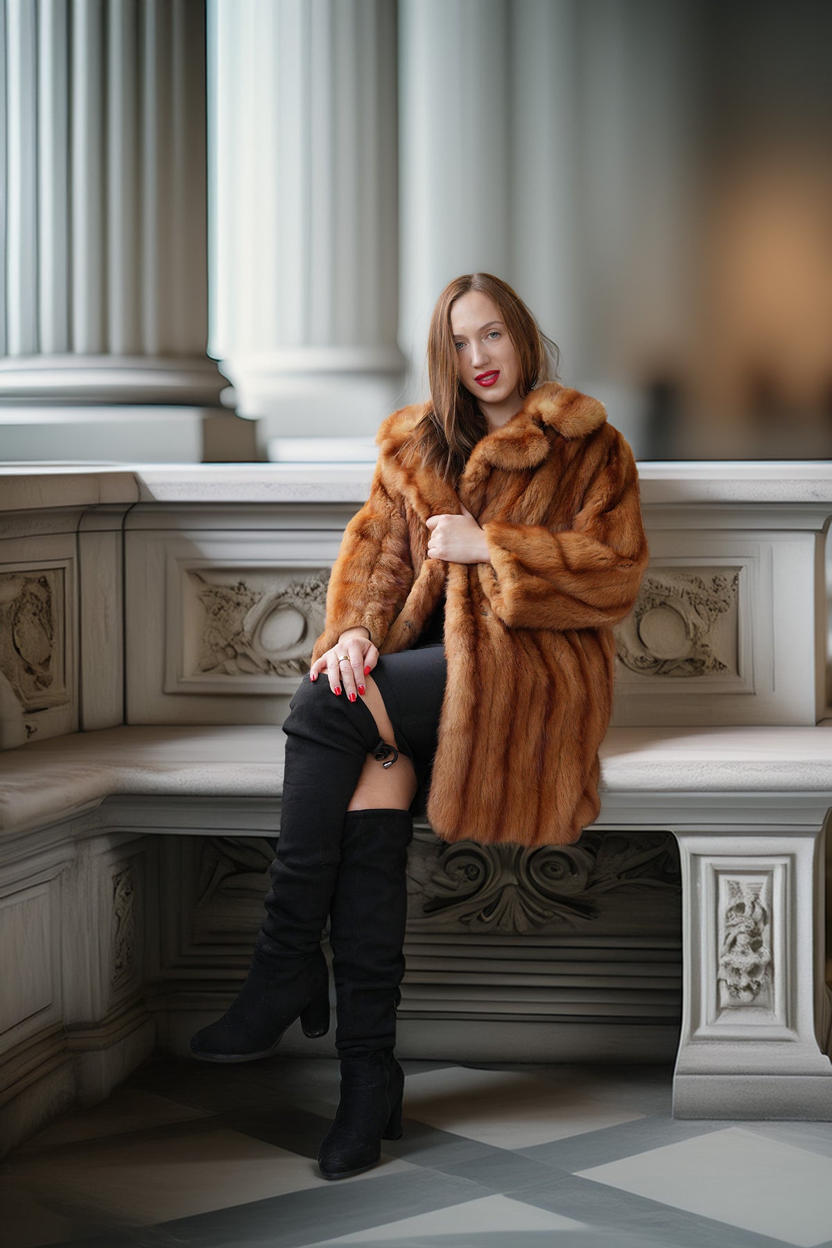 "Whisky at Dusk" —Vintage Whisky Mink Fur Coat
