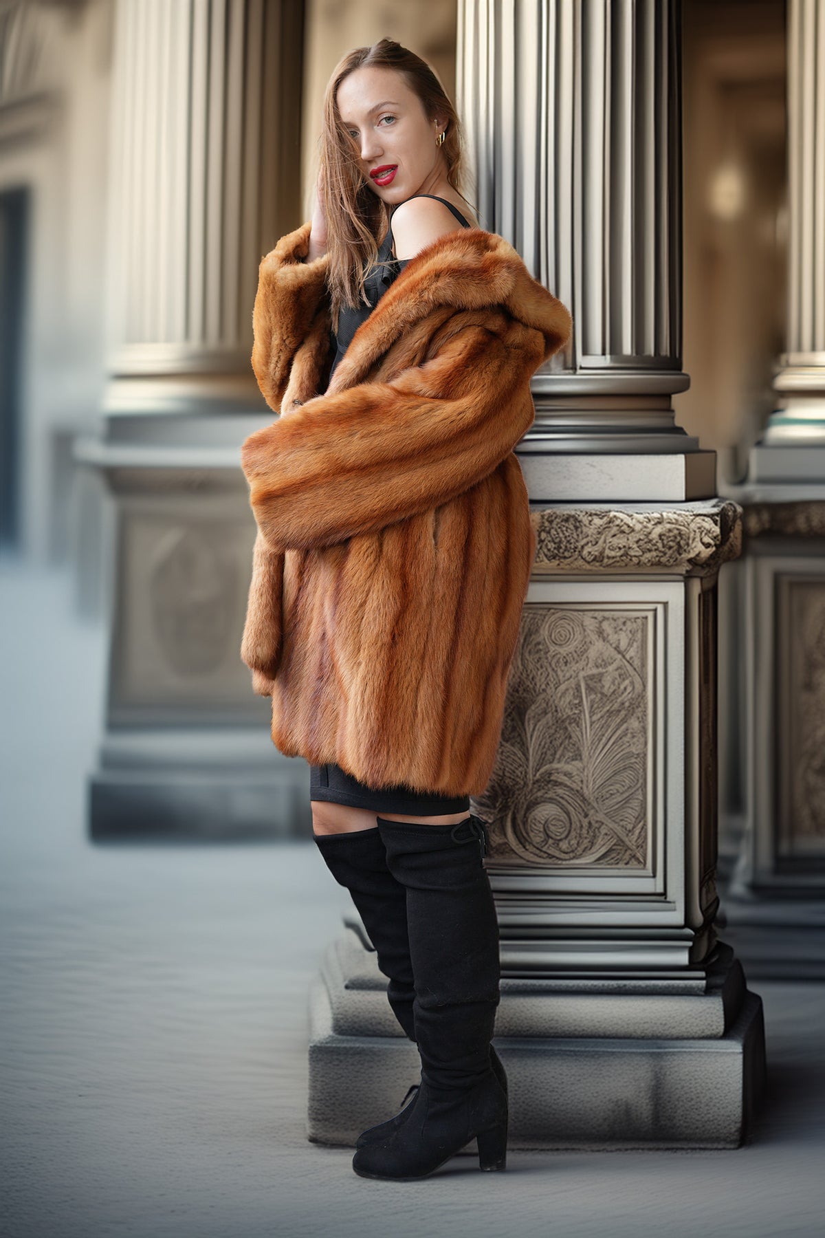 "Whisky at Dusk" —Vintage Whisky Mink Fur Coat