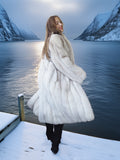 "Echo Glacier" – Blue Fox Full-Length Fur Coat S