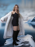 "Echo Glacier" – Blue Fox Full-Length Fur Coat S