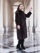 La Galleria – Vintage Mahogany Mink Fur Coat with Ties S