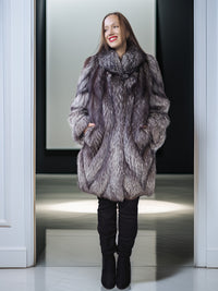 “Northern Muse” - NAFA Silver Fox Coat with Midnight Lining
