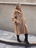 Vintage Pastel Canadian Brown Mink Fur Coat Stroller Jacket M/L