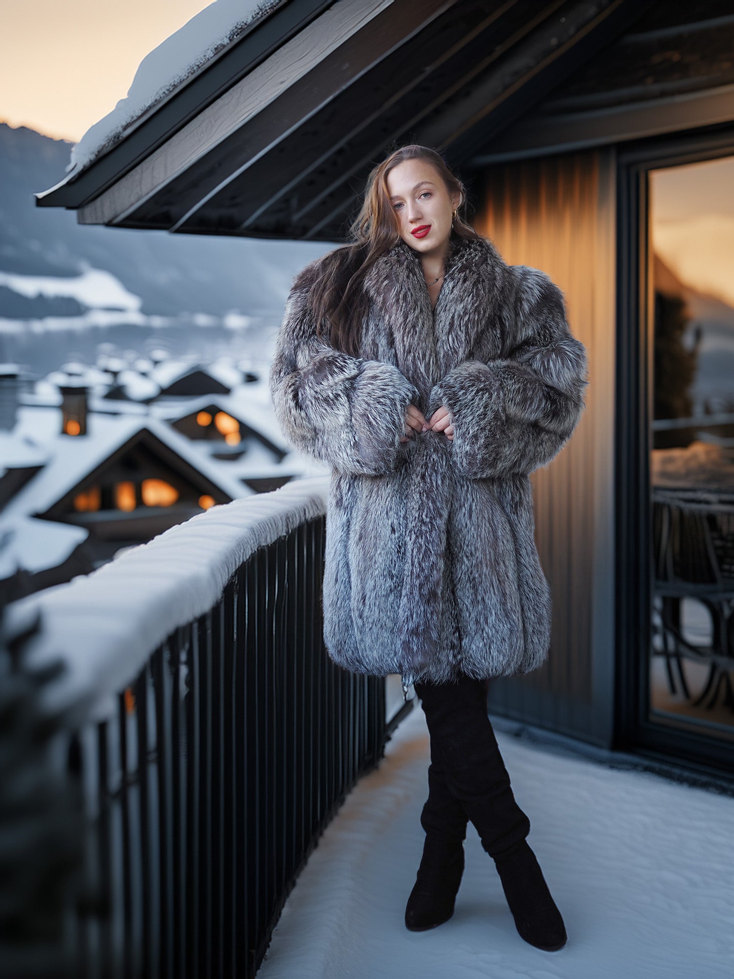 "The Winter Heiress" - Platinum Fox Fur Coat – Luxury Reborn on Ice