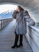 "The Winter Heiress" - Platinum Fox Fur Coat – Luxury Reborn on Ice