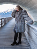 "The Winter Heiress" - Platinum Fox Fur Coat – Luxury Reborn on Ice