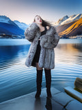 "The Winter Heiress" - Platinum Fox Fur Coat – Luxury Reborn on Ice
