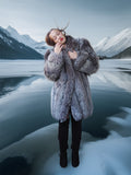 "The Winter Heiress" - Platinum Fox Fur Coat – Luxury Reborn on Ice