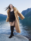 Red Raccoon Fur Coat Coats M