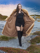 Red Raccoon Fur Coat Coats M