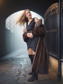 "Palace Light" – SAGA Mahogany Mink & Crystal Fox Trim Full-Length Coat S/M