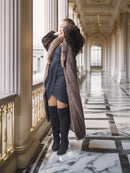 "Palace Light" – SAGA Mahogany Mink & Crystal Fox Trim Full-Length Coat S/M