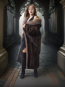 "Palace Light" – SAGA Mahogany Mink & Crystal Fox Trim Full-Length Coat S/M
