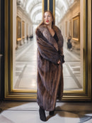 "Palace Light" – SAGA Mahogany Mink & Crystal Fox Trim Full-Length Coat S/M