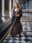 "Palace Light" – SAGA Mahogany Mink & Crystal Fox Trim Full-Length Coat S/M
