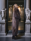 "Palace Light" – SAGA Mahogany Mink & Crystal Fox Trim Full-Length Coat S/M