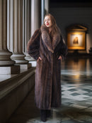 "Palace Light" – SAGA Mahogany Mink & Crystal Fox Trim Full-Length Coat S/M