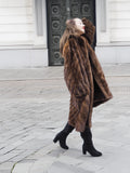 Pastel Swing Mink Directional Design Fur Coat L/XL