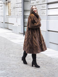 Pastel Swing Mink Directional Design Fur Coat L/XL