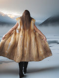 “The Ember Spell” — Red Fox Fur Vest with Sculpted Collar & Fireside Glamour