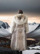 "The Icebound Empress"- Full-Length Coyote Parka with Dramatic Fur Lined Hood